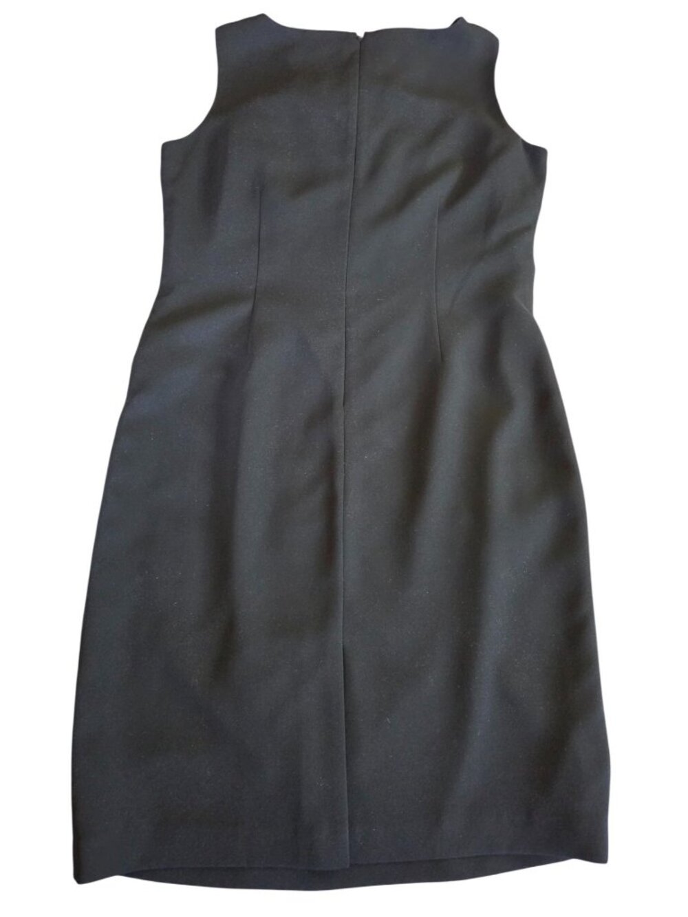 Kasper Black Sleeveless Sheath Dress Size 14 Lined Fitted Waist Back Zipper - Picture 2 of 12